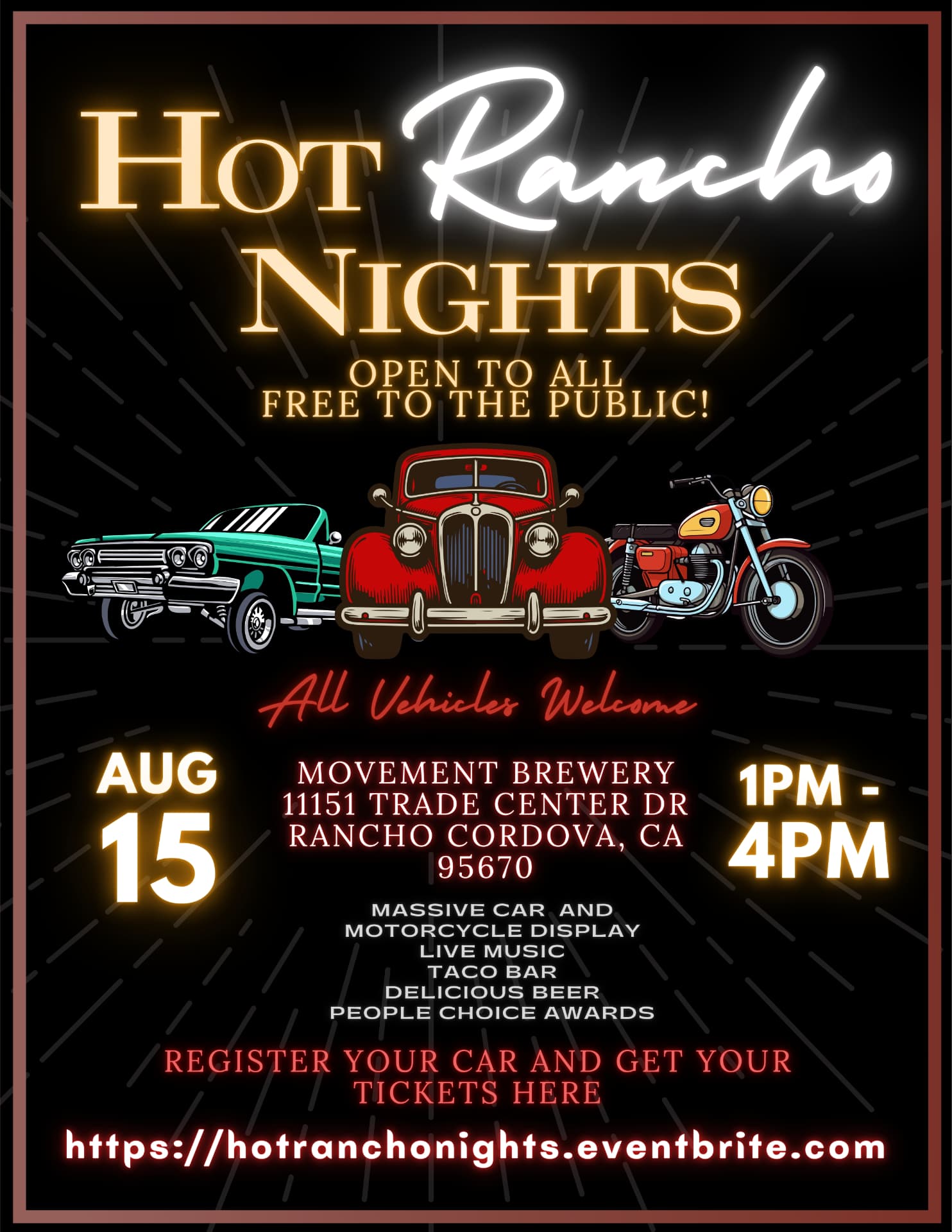 Hot Rancho Nights Car Show flyer