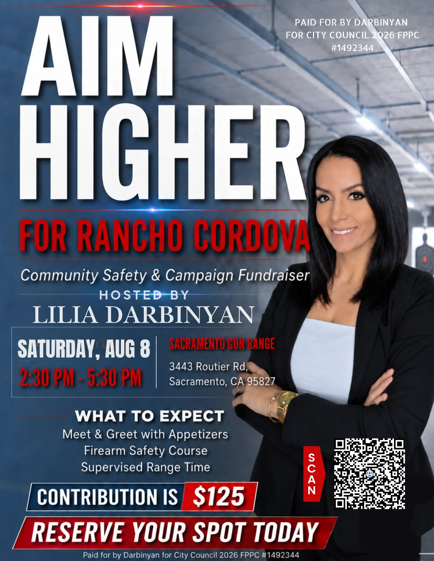 Aim Higher for Rancho Cordova: Community Safety & Campaign Fundraiser flyer