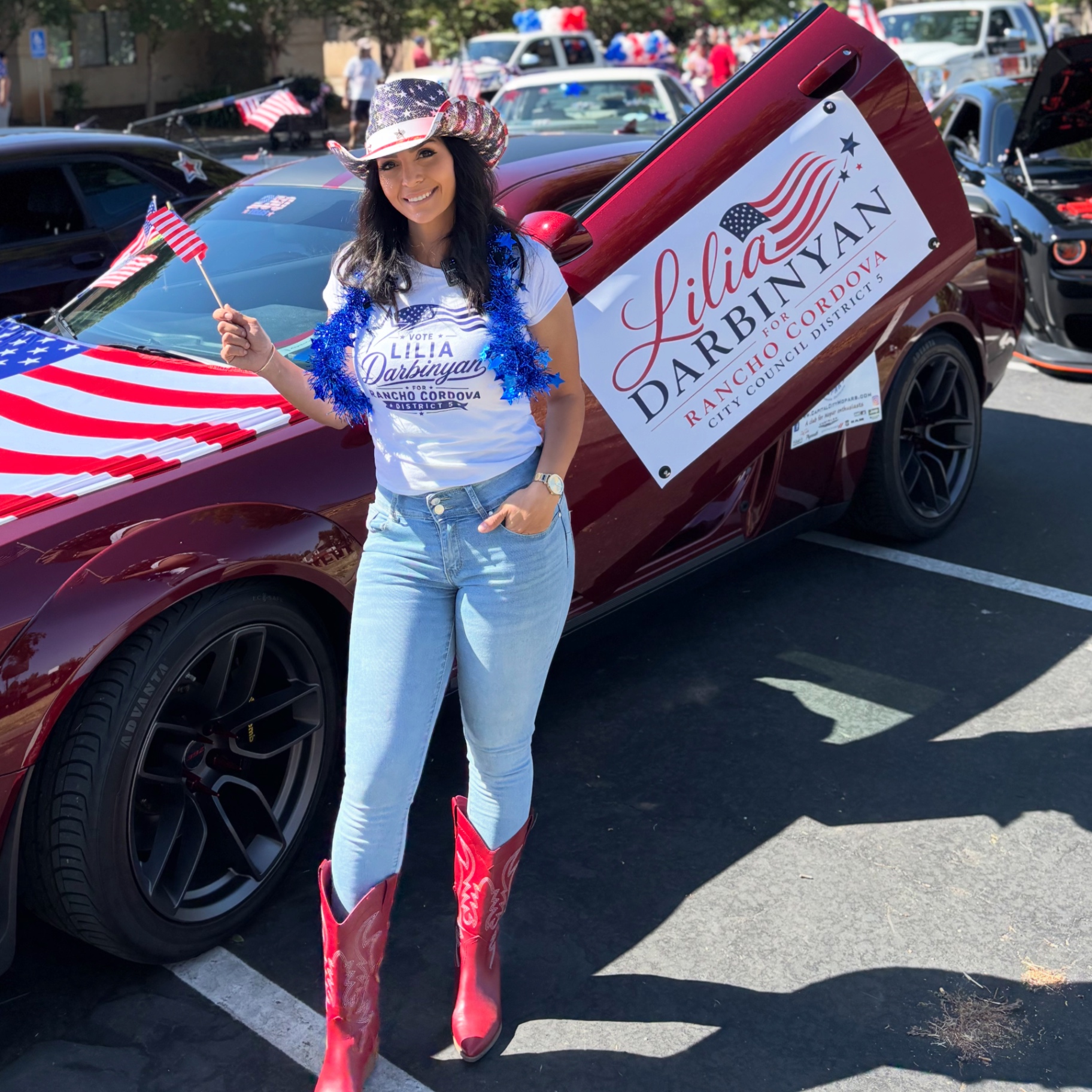 Lilia Darbinyan at a community parade in Rancho Cordova